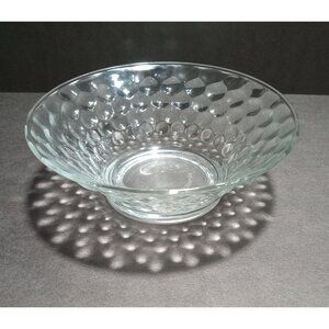Vintage KIM Glass Bowl With Honeycomb Pattern Made In Indonesia Bubble Small 5"